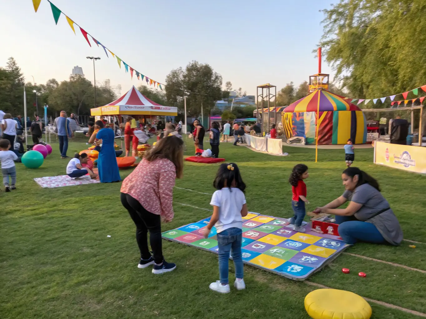 A community event organized by the CLUB BOULISTE DU BRIENNOIS, with families and local residents participating in various activities.